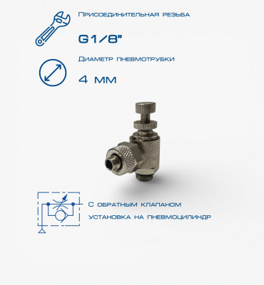 Пневмодроссель П-ДР1-1/8-4х2,5