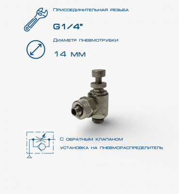 Пневмодроссель П-ДР2-1/4-14х12