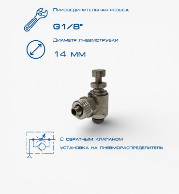 Пневмодроссель П-ДР2-1/8-14х12